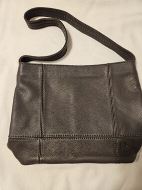 The Sak Brown Leather Crossbody Shoulder Bag Slate Gray